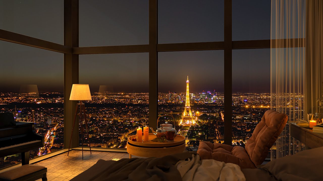 image 0 4k Cozy Bedroom In Paris With Relaxing Piano Jazz Music For Sleeping Studying